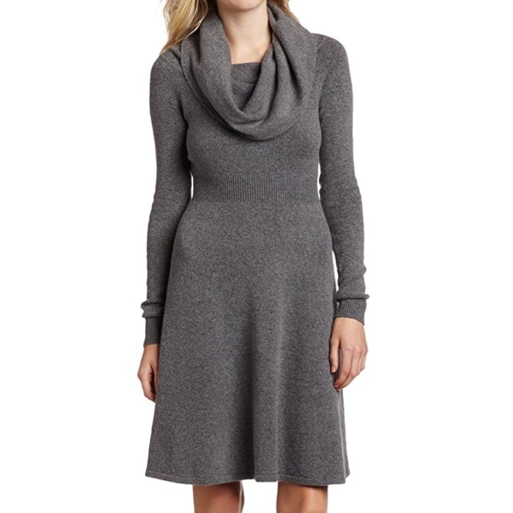 BCBGMaxAzria Nellie Grey Cowl Neck Sweater Dress